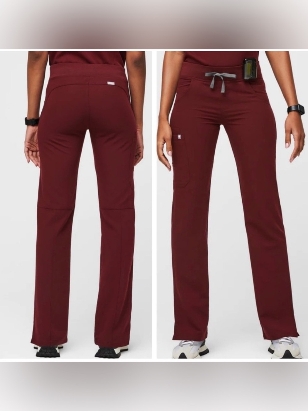 FIGS Women's Kade Cargo Scrub Pants in Burgundy Nurse Medical Size XXL Tall